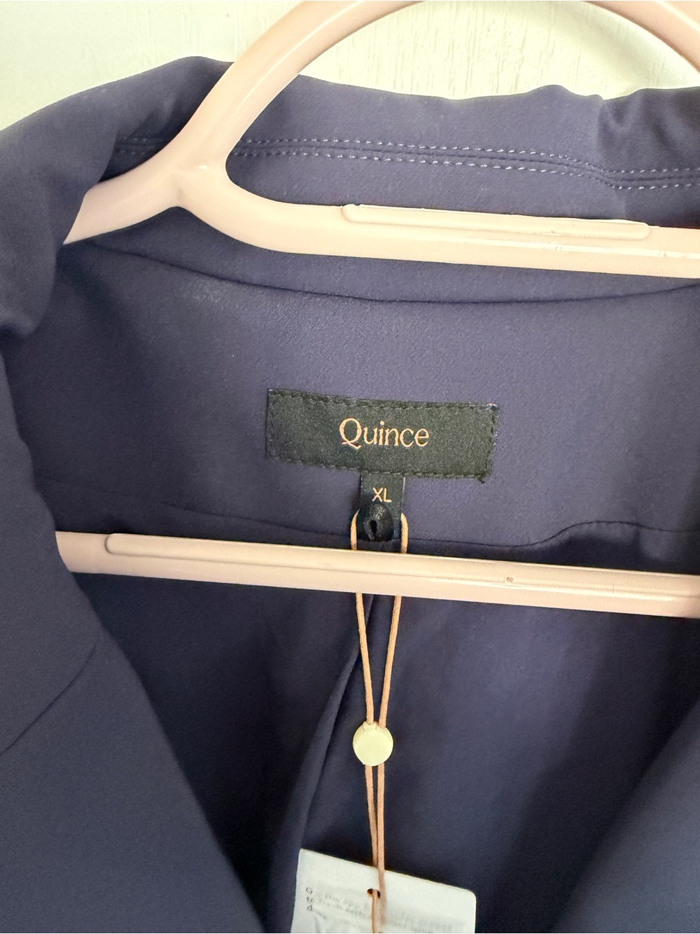 Navy Double-Breasted Blazer with Gold Buttons in scuba fabric - Picture 2 of 3